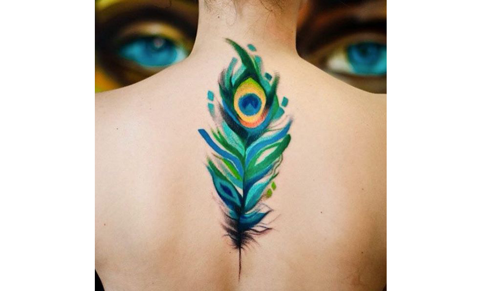 peacock feather on your spine