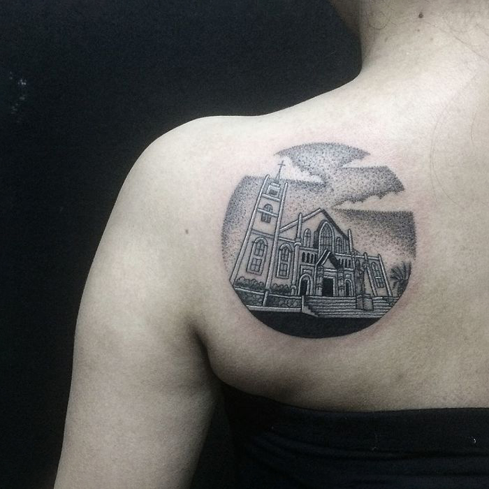 Tudor architecture tattoo