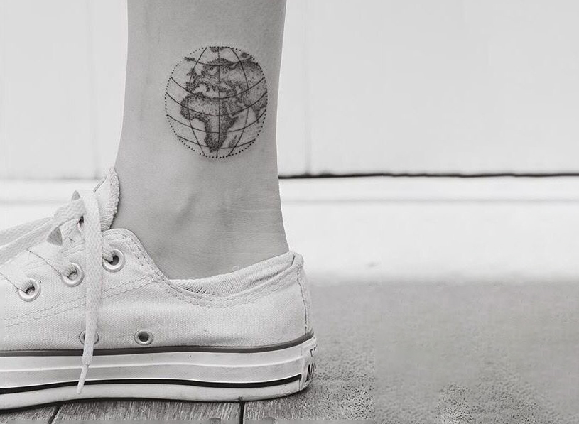 Anchor And Heart Tattoo On Ankle