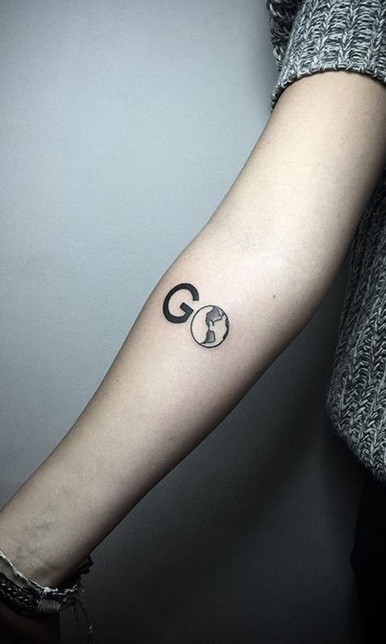 Amazing %E2%80%98GO Travel%E2%80%99 Tattoo on Arm