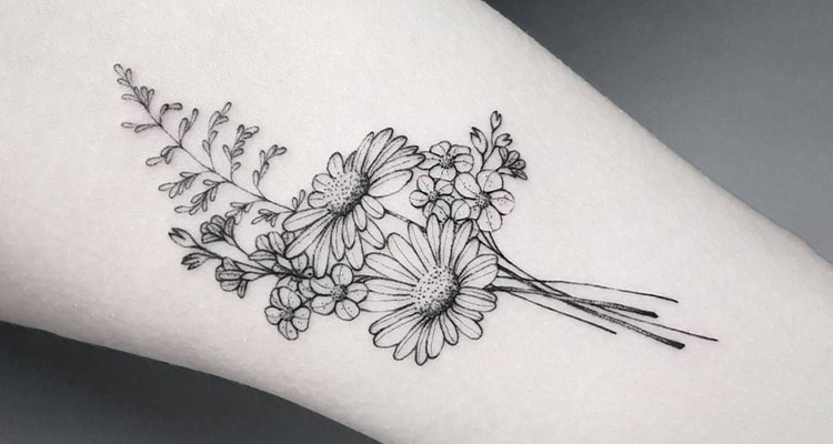 Aster Floral Tattoo