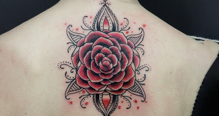 Camellia Floral Tattoos ink 