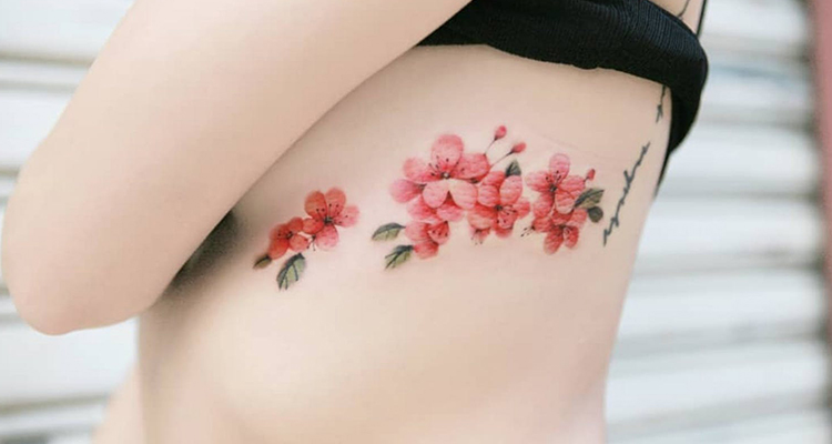 Cherry Blossoms Floral Tattoo