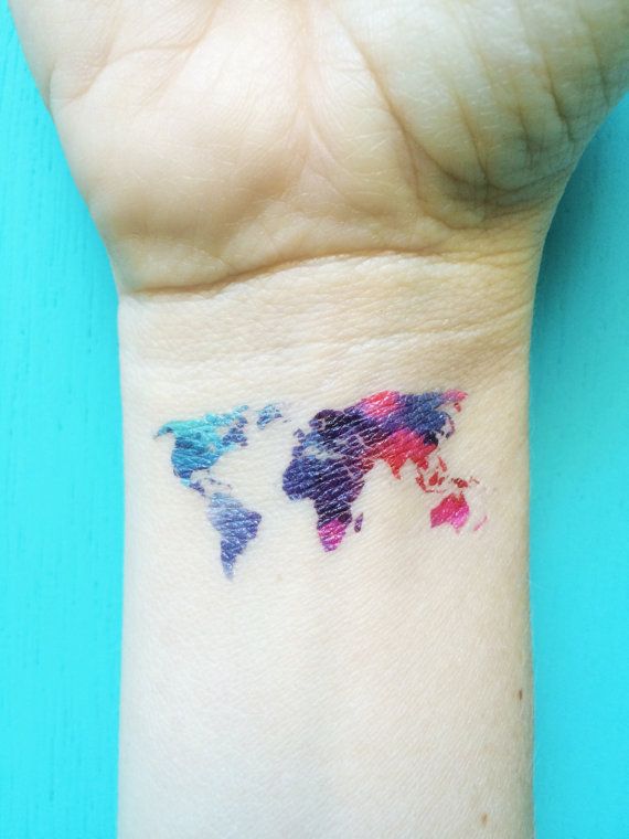 Best Tiny World Tattoo Designs on wrist 