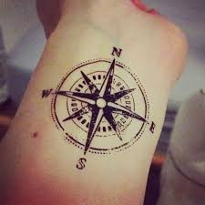 Compass with Directions Travel tattoo