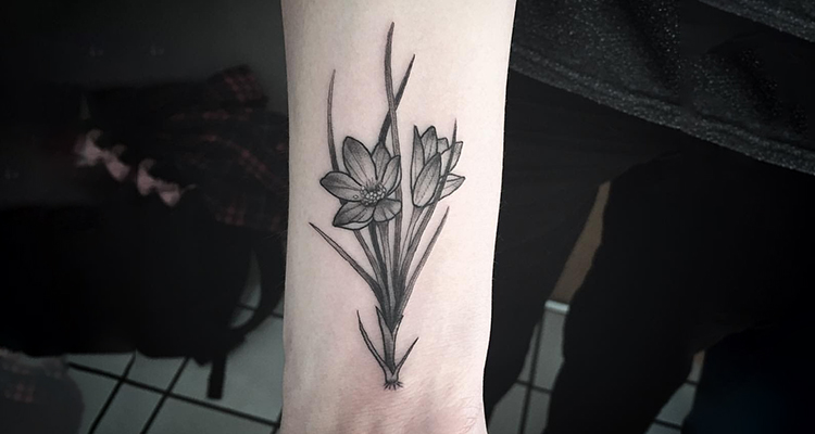 Crocus Floral Tattoo