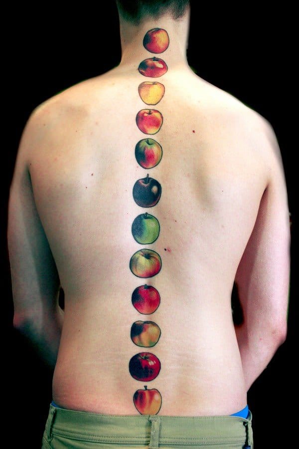 Fruit Designs spine tattoo