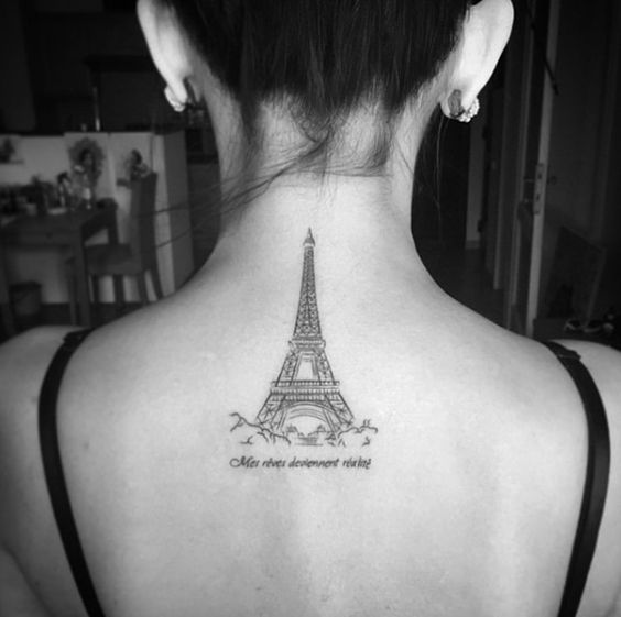 Eiffel Tower tattoo on girl