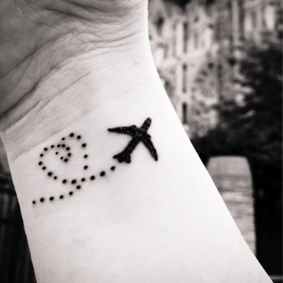 love heart travel tattoo