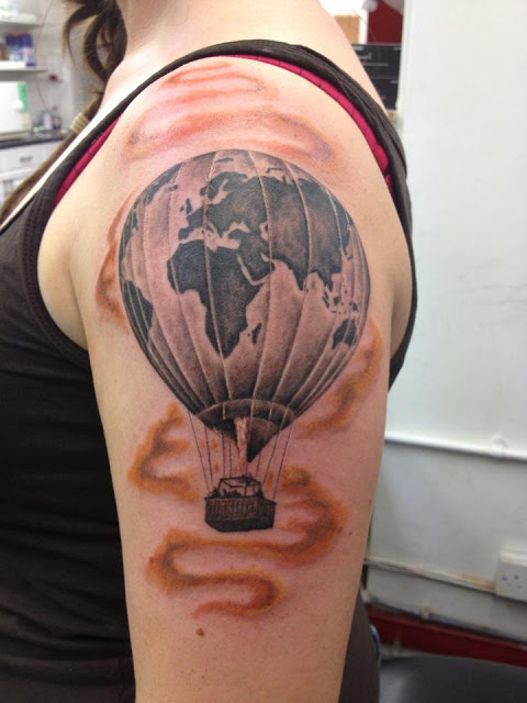Hot Air Balloon Globe on your Shoulder