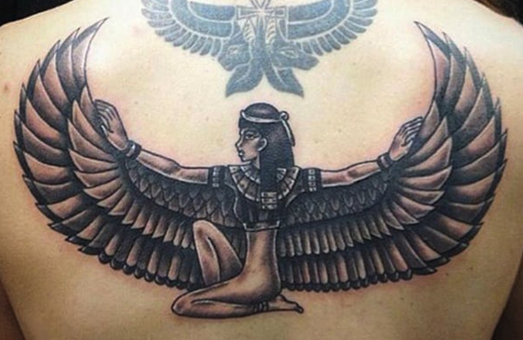 Isis Kneeling with Wings Out-Stretched tattoo