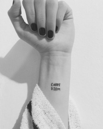 Small CARPE DIEM Tattoo idea