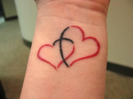 Small Double Heart Tattoos