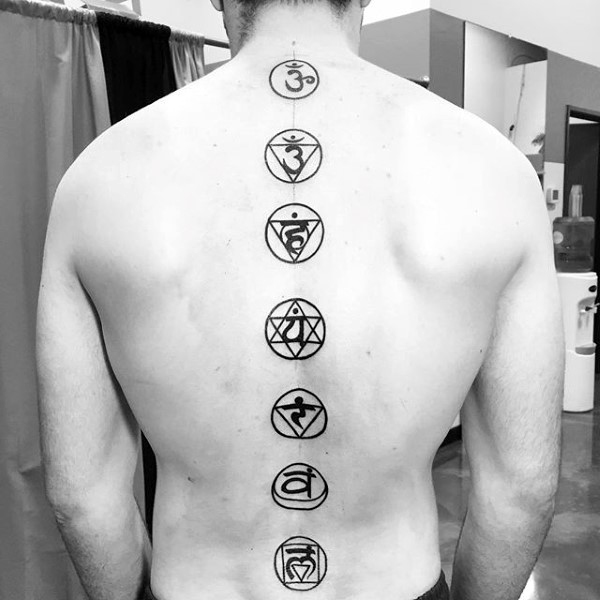 Spiritual spine tattoo symbols