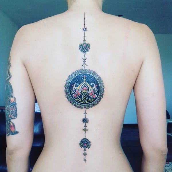 Striking Designs spine tattoo