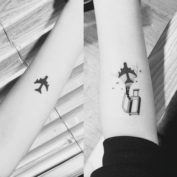 Travel luggage tattoo