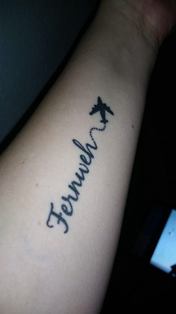 airplane Tattoo on arm 