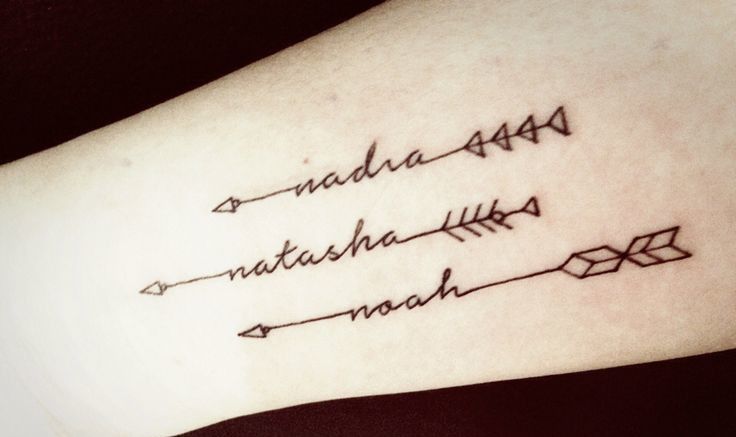 Name tattoos designs with three arrows