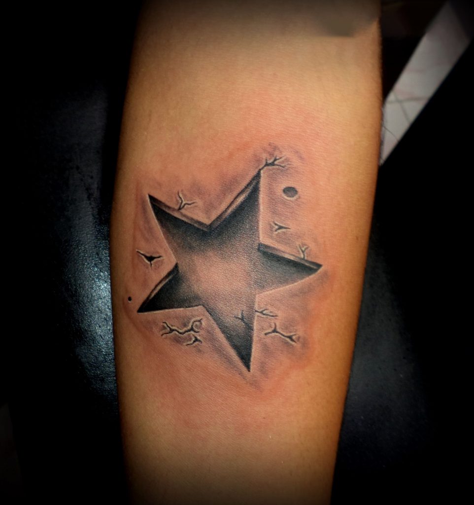 3D Star Tattoo on Arm