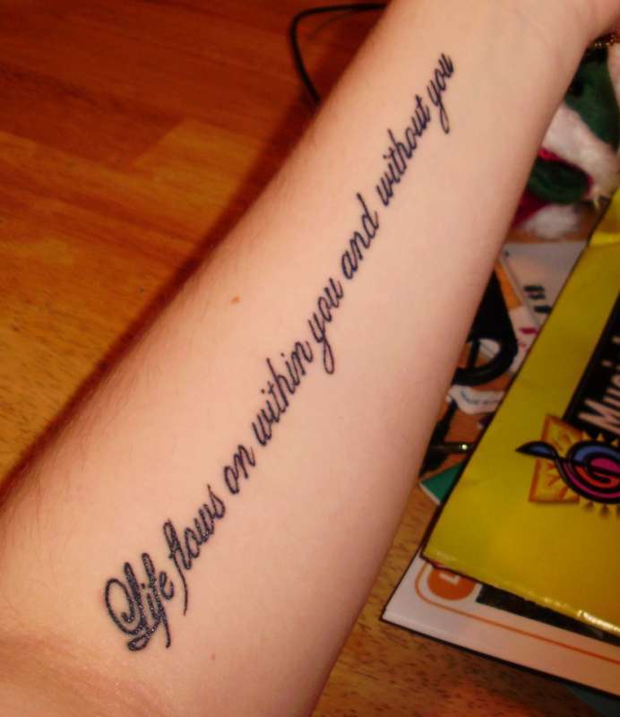 Name tattoos with a quote