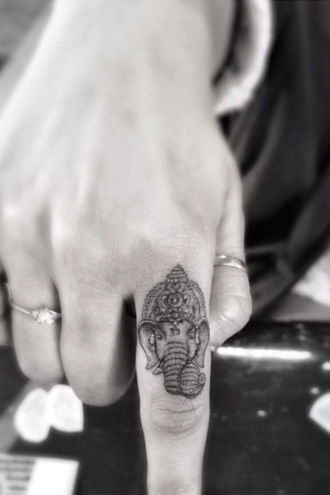lord Ganesha finger tattoos design