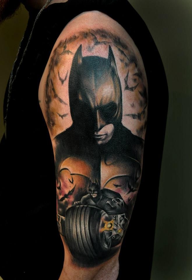 Batman Sleeve Tattoo Designs for men and women