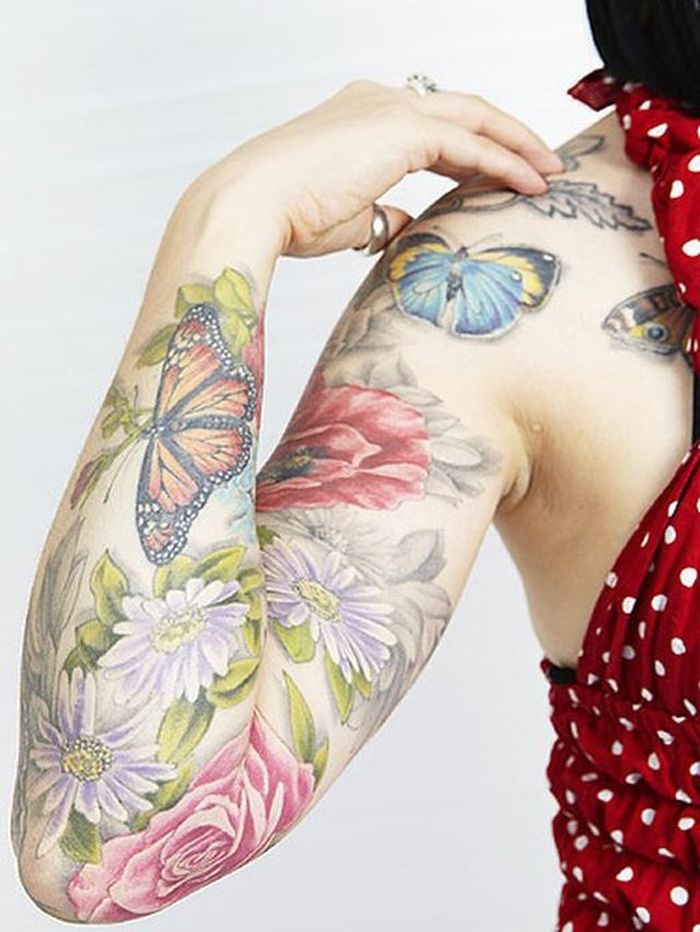 Butterfly Sleeve Tattoo designs for Women