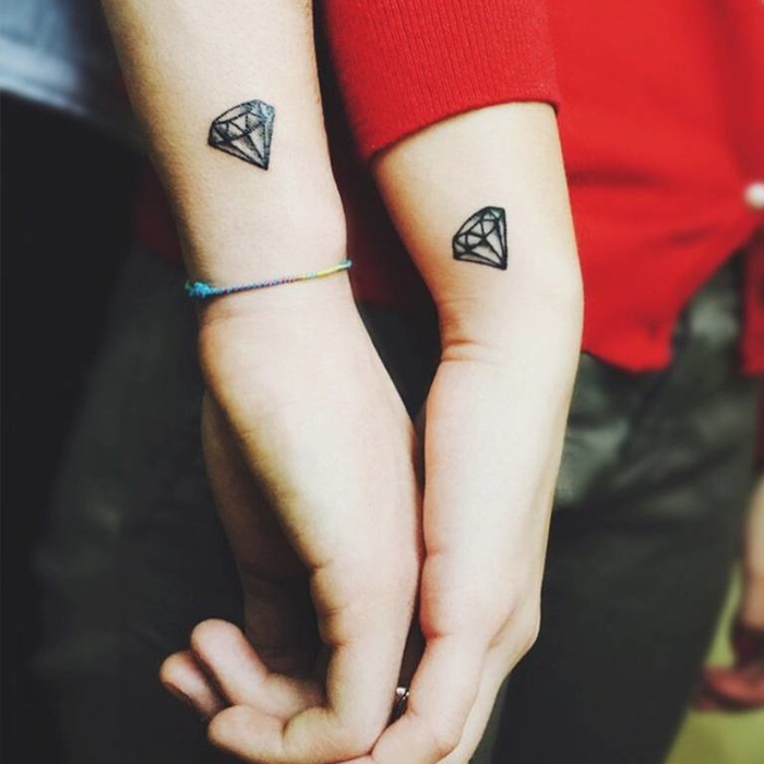 Diamond Matching Tattoo for Couples