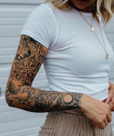 Black And Grey Tattoos Sleeves Ideas