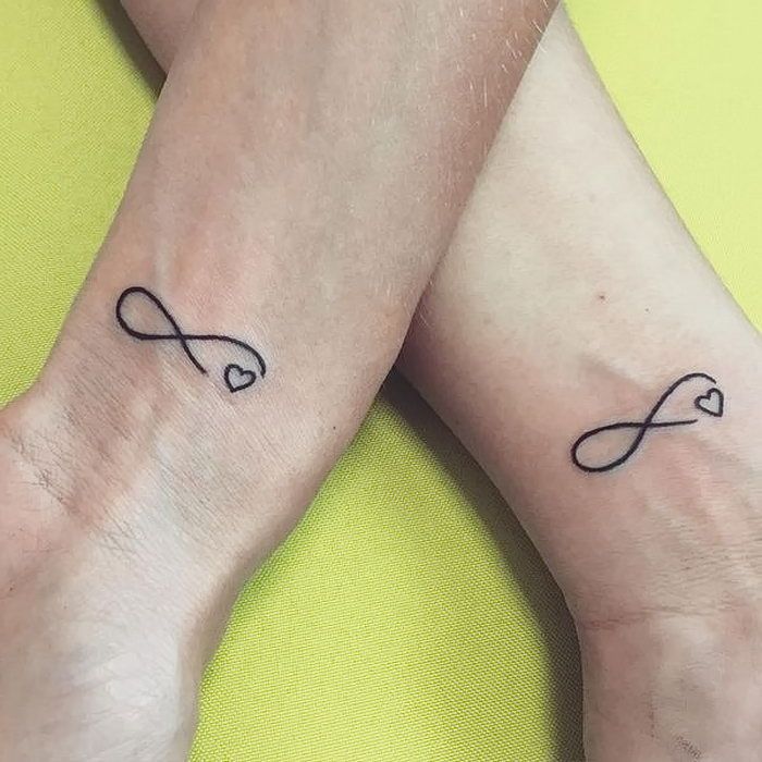Matching Heart Tattoo designs with Infinity Symbol
