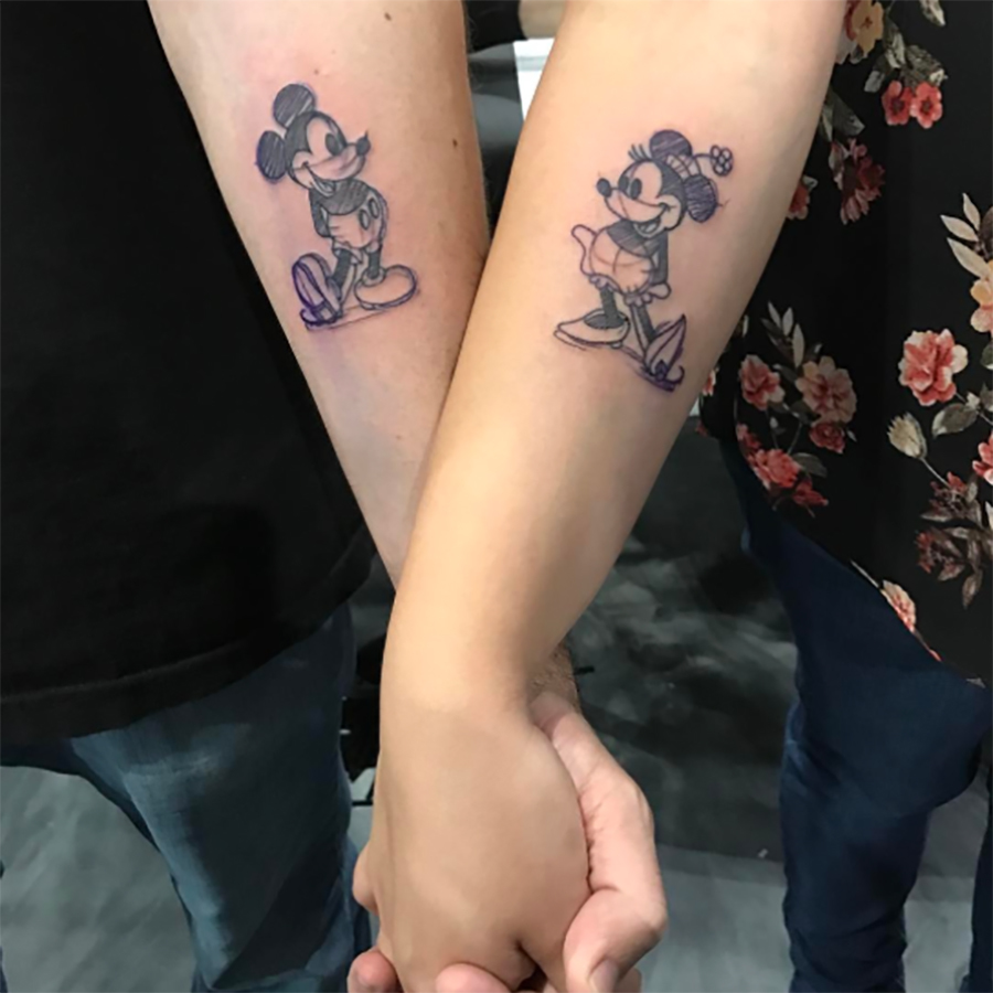 Mickey & Minnie Matching Tattoo for Lovers