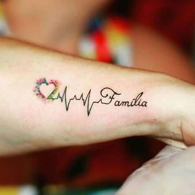 Name tattoos designs with heartbeat