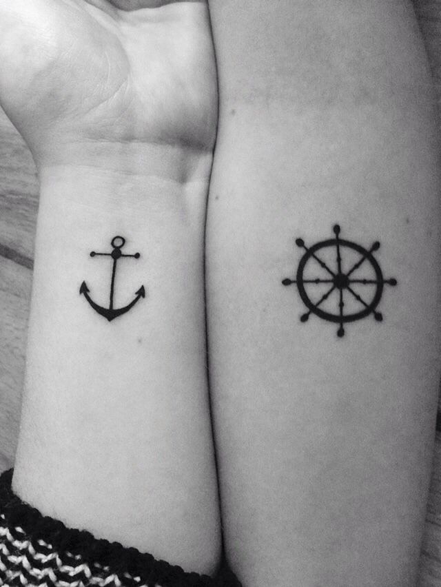 Nautical Matching Tattoo on Hand