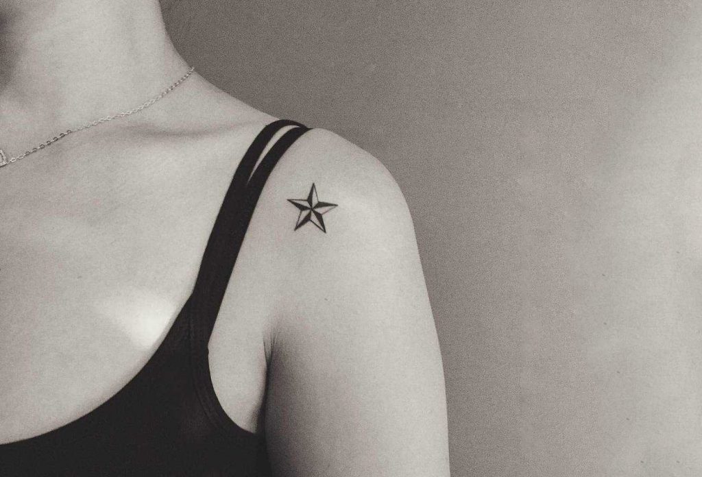 Nautical Star Tattoo on Shoulder