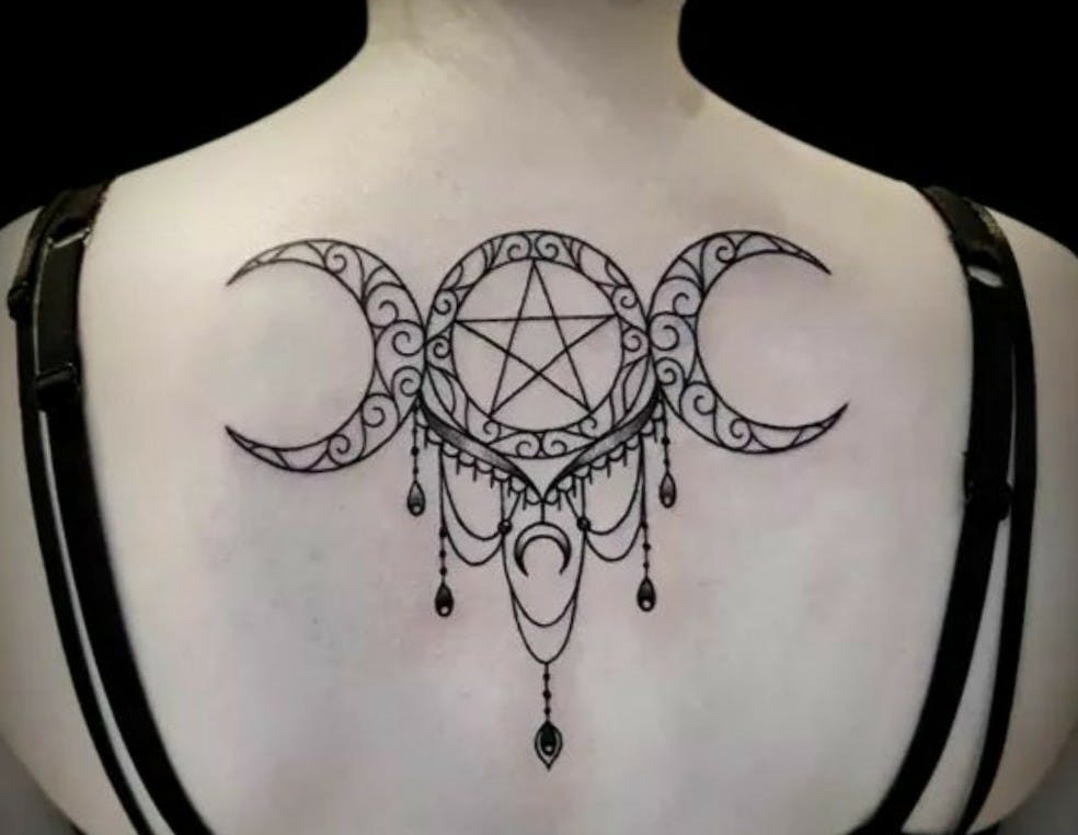 Pentagram Star back Tattoo