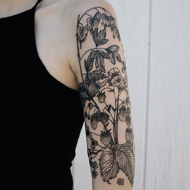 Plant Sleeve Tattoo for Girls