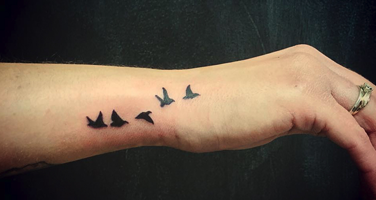 Small flying birds on your hand