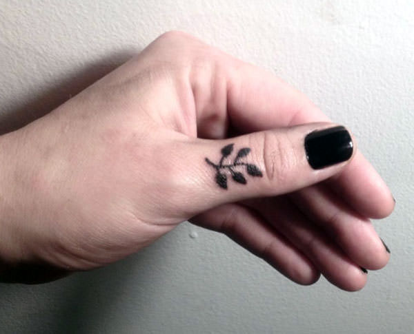 leaf finger tattoos