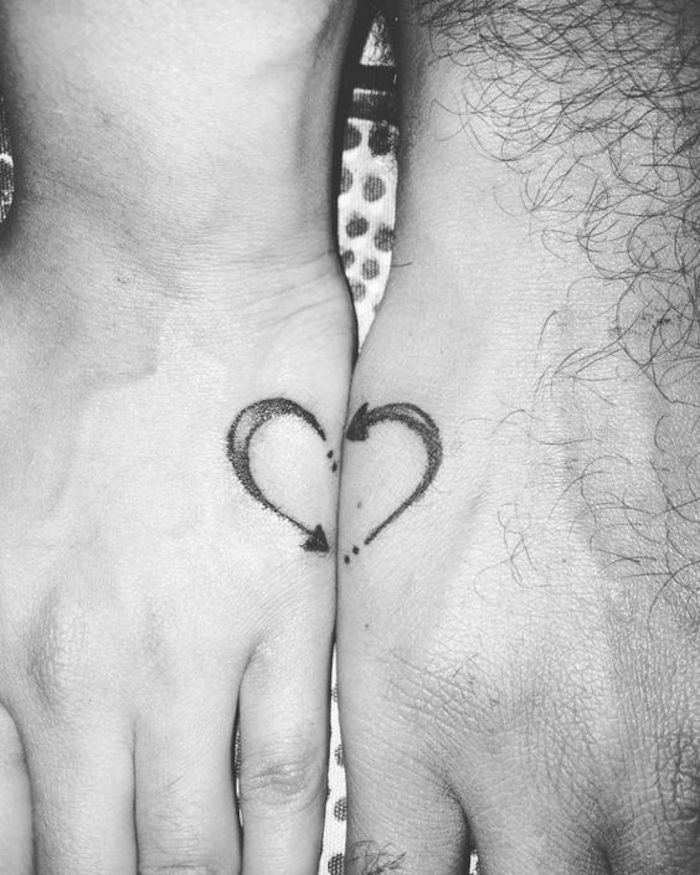 Split Heart Matching Tattoo Ideas