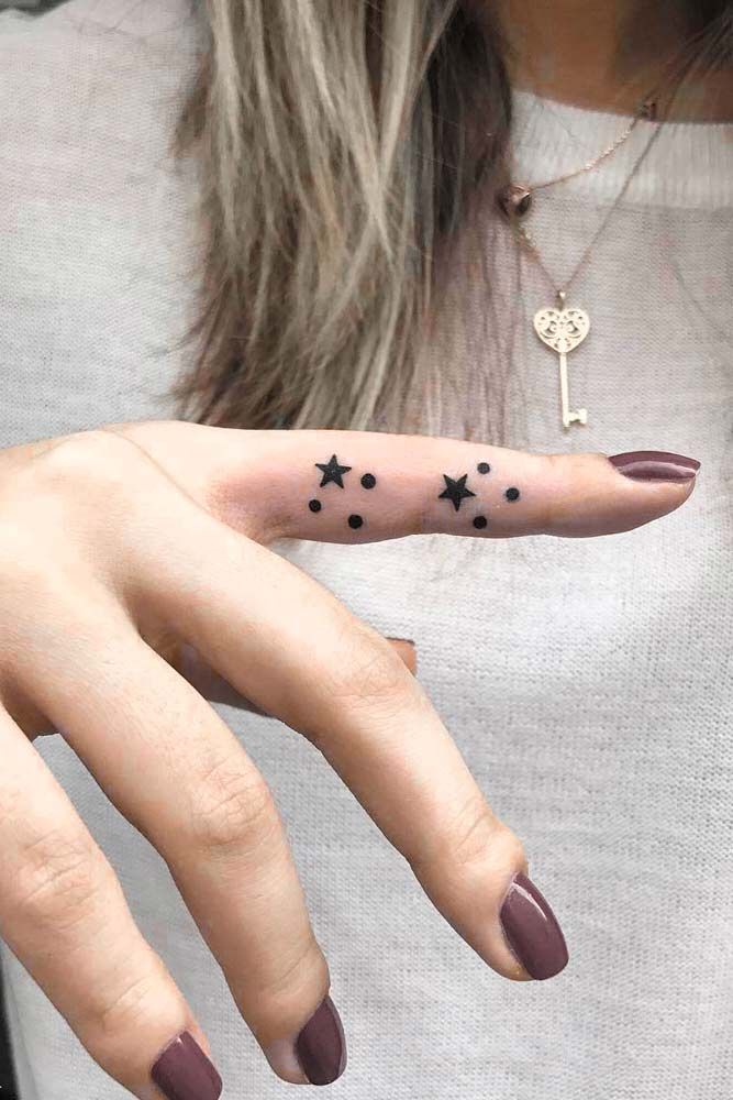 Stars finger tattoos