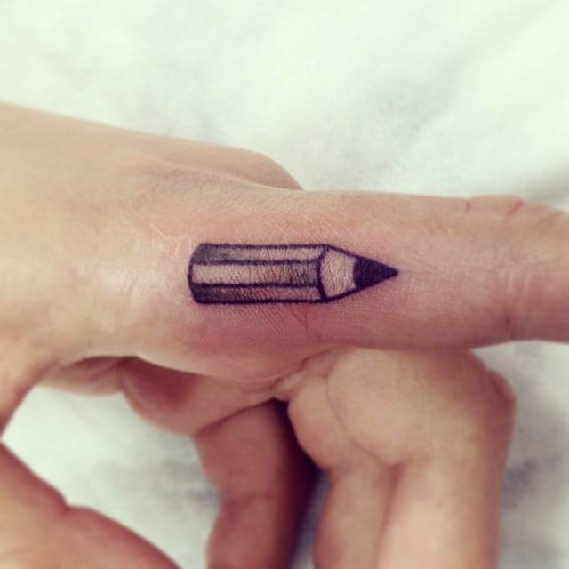 pencil finger tattoos