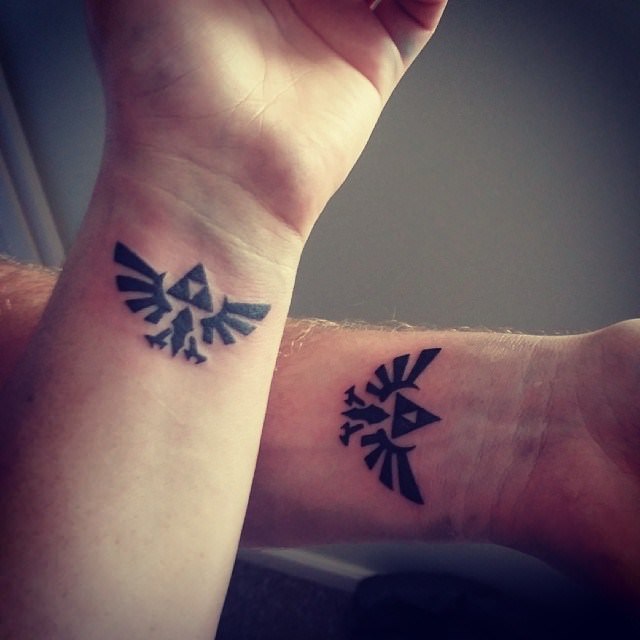 Green Tribal Deer Couple Tattoo