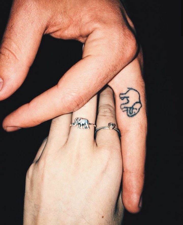 elephant finger tattoos design