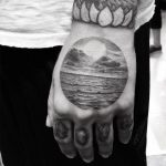 landscape in a circle on your hand