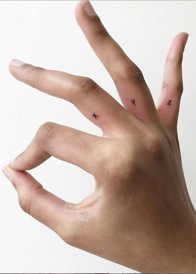 letter finger tattoos design