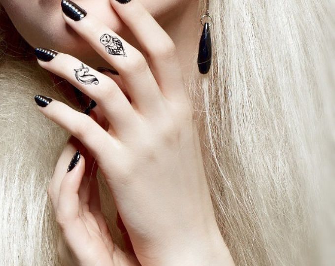 Owl Finger tattoo for girls