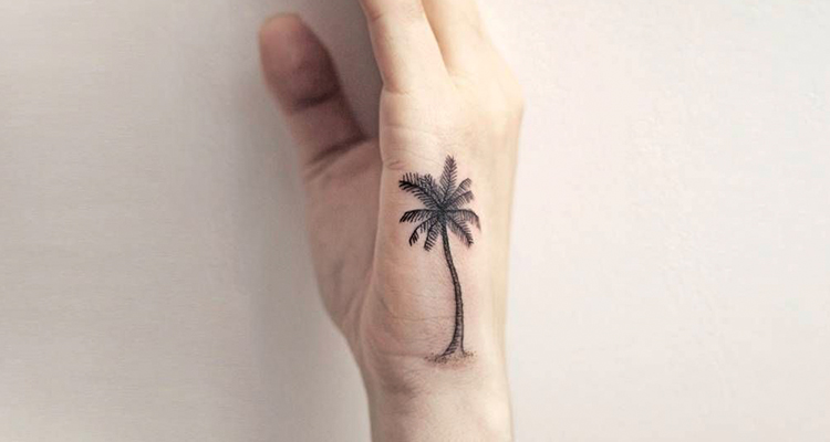 pine tree tat on hand