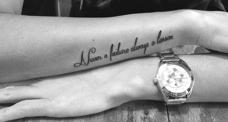 quote or phrase on your hand tattoo