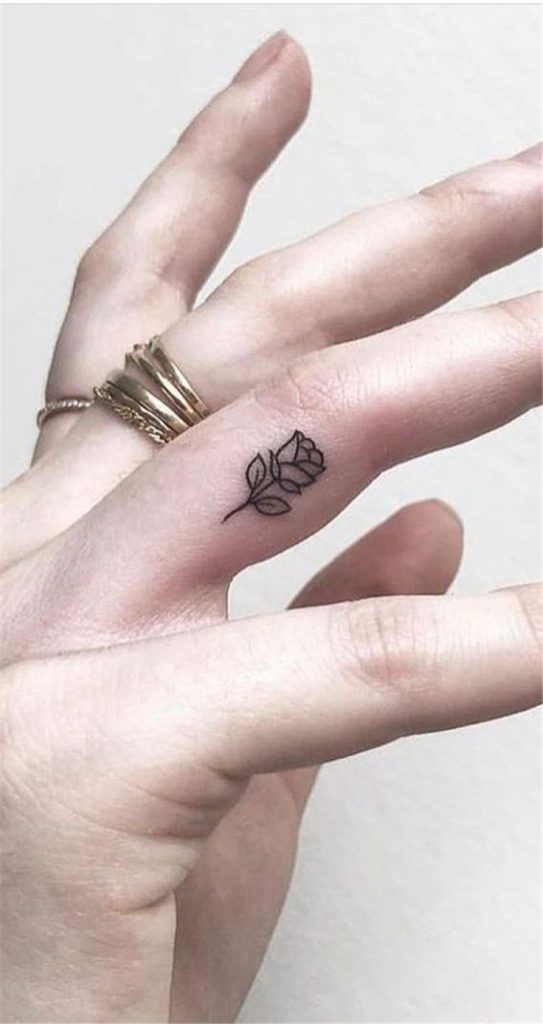 best tiny rose finger tattoo ideas