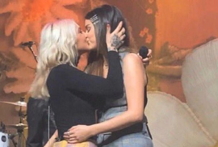 Selena Gomez and Julia Michaels shared a passionate kiss on stage